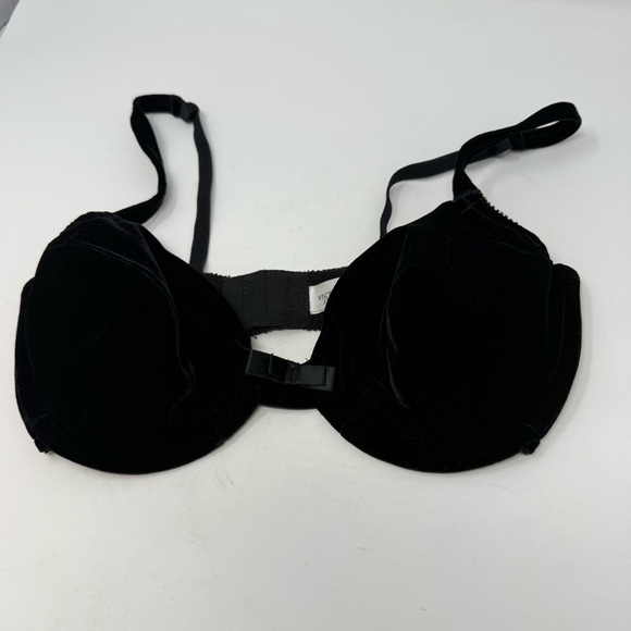 Victoria's Secret Other - Victoria’s Secret Vintage Black Velvet Bow Bra 36C